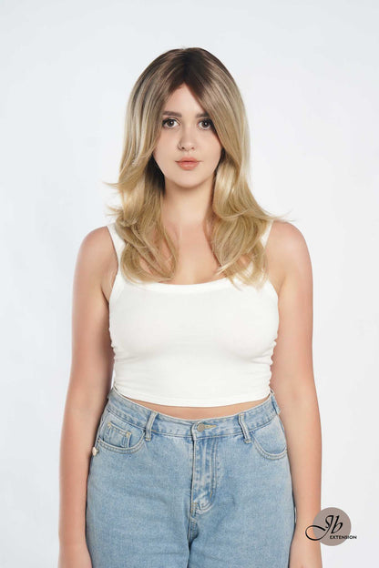 JBEXTENSION KELLY MONO Monofilament Handmade Wig 6X5 Full Monofilament Hand Tied Top Wig 22 Inches Blonde Color Wolf Cut Full Mono Lace Glueless Wig KELLY MONO