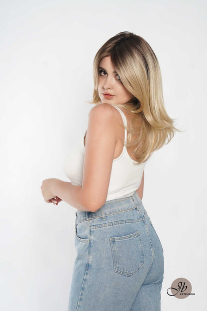 JBEXTENSION KELLY MONO Monofilament Handmade Wig 6X5 Full Monofilament Hand Tied Top Wig 22 Inches Blonde Color Wolf Cut Full Mono Lace Glueless Wig KELLY MONO