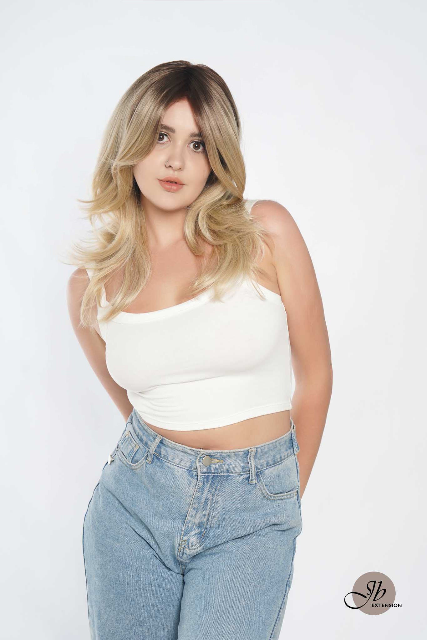 JBEXTENSION KELLY MONO Monofilament Handmade Wig 6X5 Full Monofilament Hand Tied Top Wig 22 Inches Blonde Color Wolf Cut Full Mono Lace Glueless Wig KELLY MONO