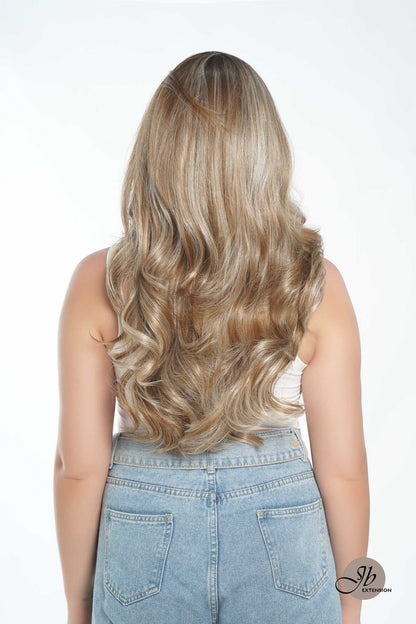 JBEXTENSION 25 Inches Mix Blonde Curly Free Part Pre-Cut Frontlace Glueless Wig EASTER