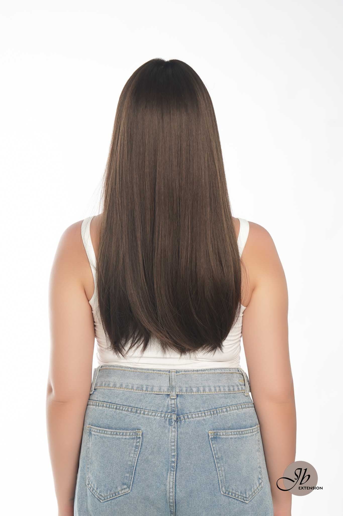 JBEXTENSION 22 Inches Scalpiana Cold Brown 3.5X4 Hard Silky Top Natural Scalp Effect Wig NICOLA COLD BROWN Silky Top