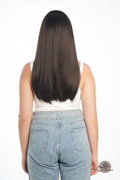 JBEXTENSION 22 Inches  Scalpiana Midnight Brown( Black/Brown) 3.5X4 Hard Silky Top Natural Scalp Effect Wig NICOLA SILK TOP