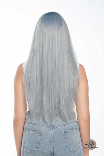 JBEXTENSION 26 Inches Blue Straight Wig With Bangs TAFFY