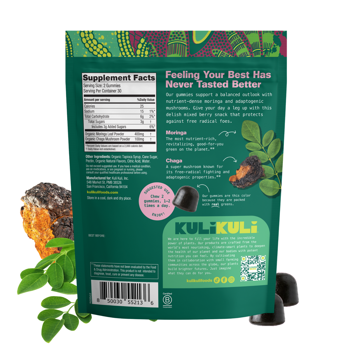 Chaga & Moringa Gummies for Balance