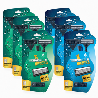 36 Disposable Razors Bundle – 3-Blade Shaving System, Pivoting Head & Comfort Grip