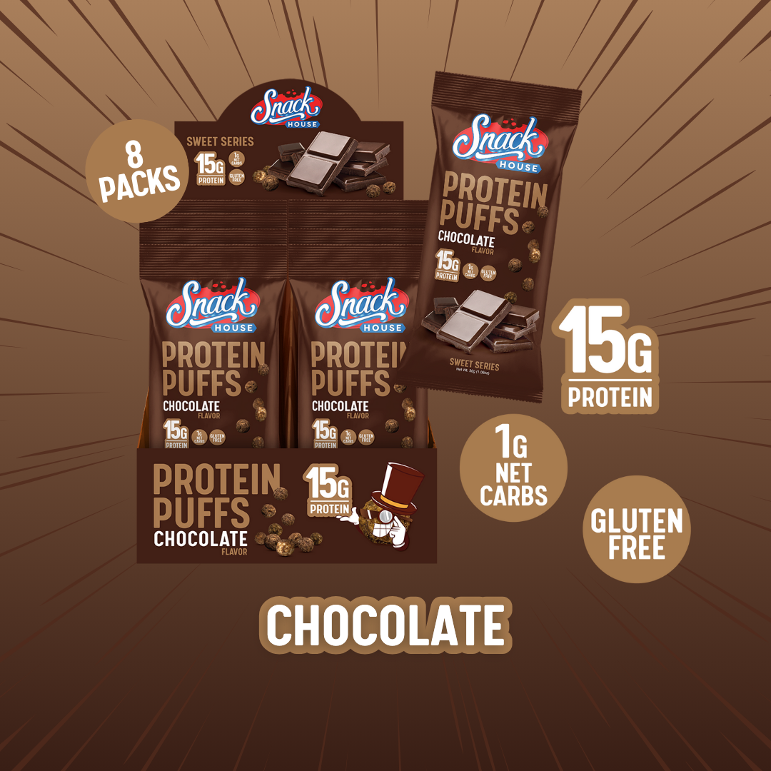 Bocadillos proteicos de chocolate - Porción individual - Caja de 8 