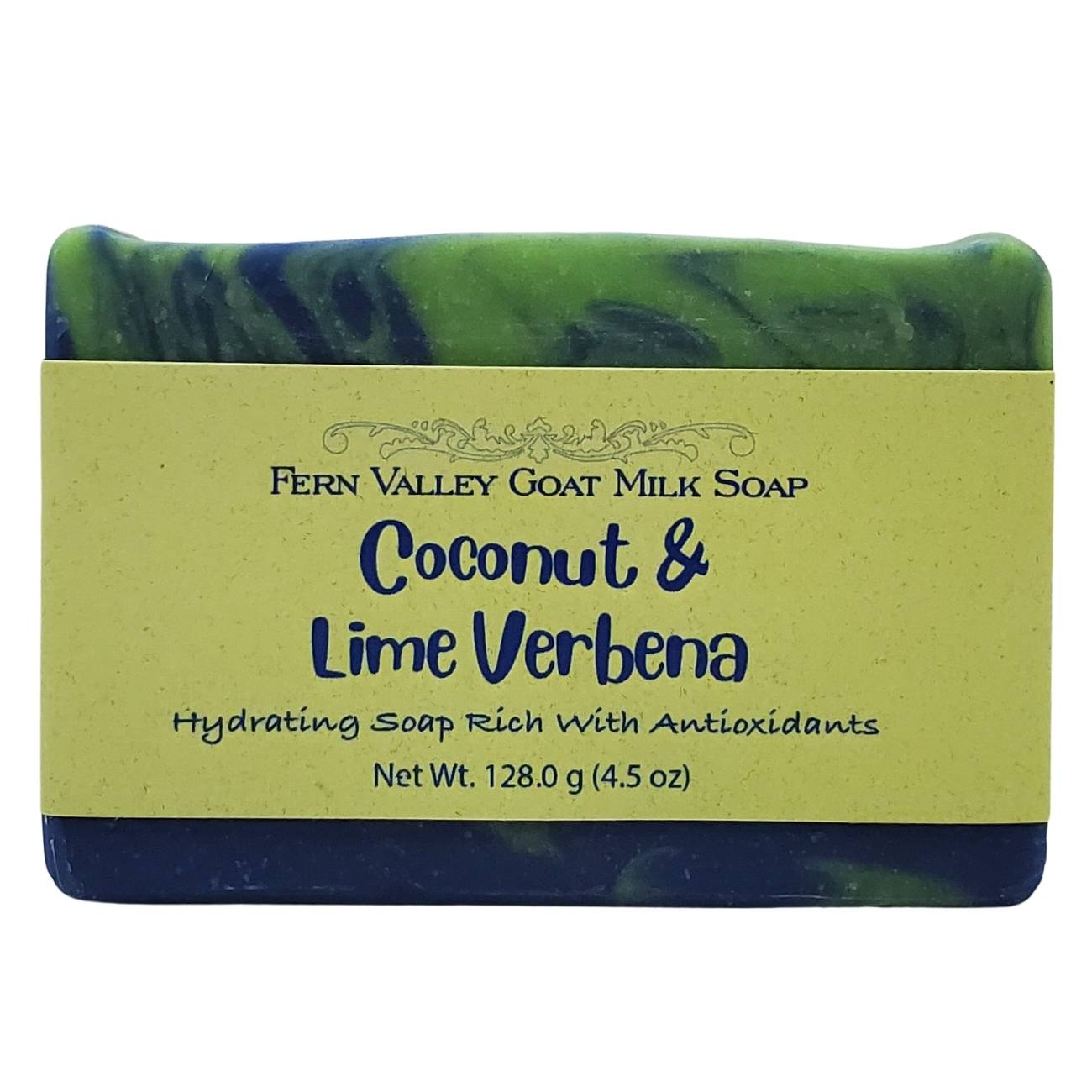 Jabón artesanal de leche de cabra | Hidratante con antioxidantes | Aroma tropical a coco y lima verbena