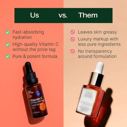 Suero facial de vitamina C con ácido hialurónico