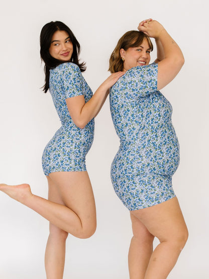 Cornflower Rash Guard One-Piece