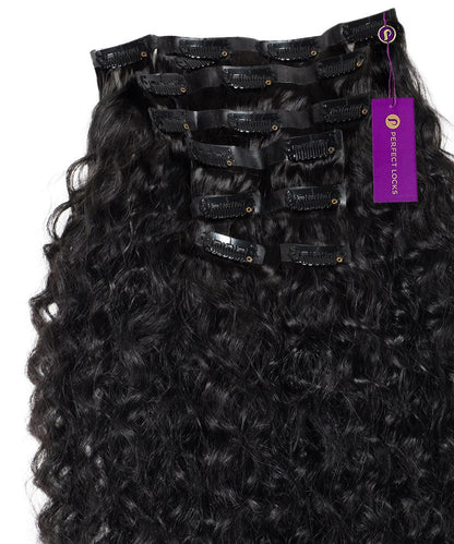 Extensiones de cabello rizado sin costuras con clip