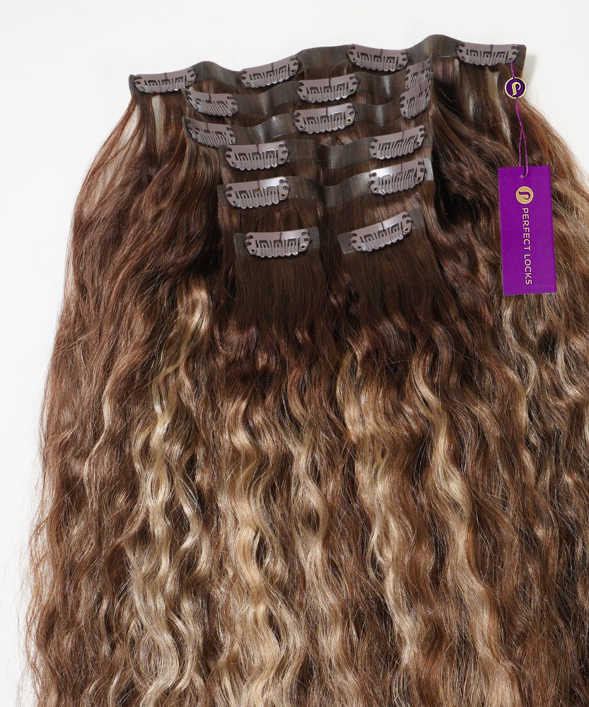 Extensiones de cabello rizado sin costuras con clip