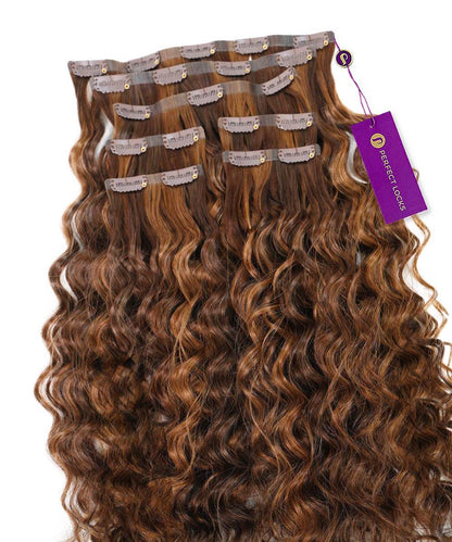 Extensiones de cabello rizado sin costuras con clip