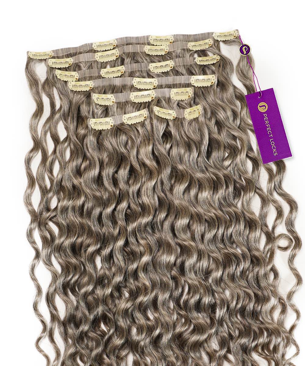Extensiones de cabello rizado sin costuras con clip