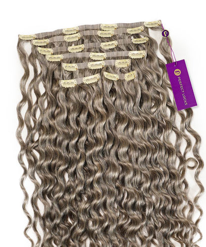 Extensiones de cabello rizado sin costuras con clip