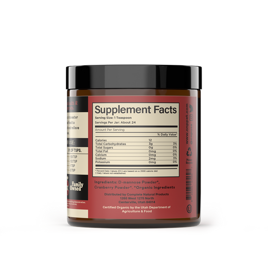 Organic D-Mannose & Cranberry Powder for Dogs, Cats, & Pets