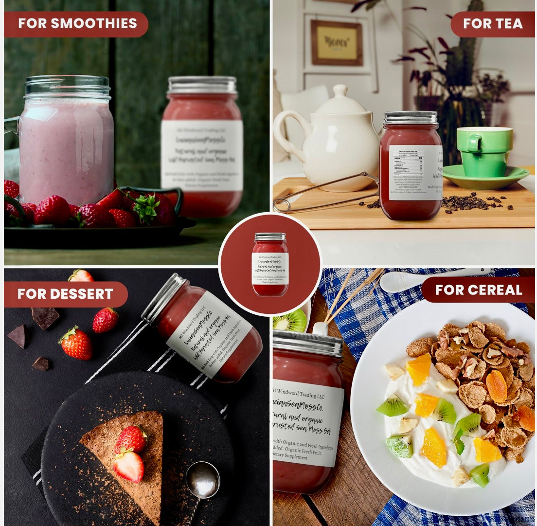 Organic Fresh Fruit Infused Sea Moss Gel 26 Flavor Choices!