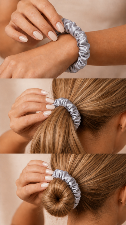 Soft Satin Ruffle Elastics - 4 Set Pack