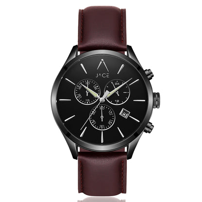 "DHELI" MEN`S LEATHER BAND CHRONOGRAPH WATCH