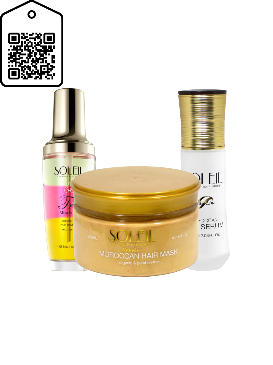 Trio Oil/Hair Serum/Gold Hair Mask Bundle