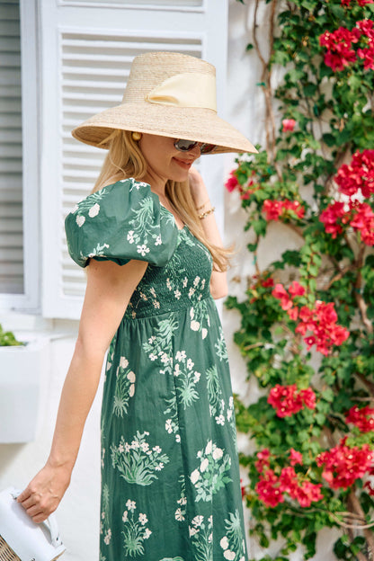 Wildflower Sun Hat - Ivory Wide & Short Grosgrain Ribbon