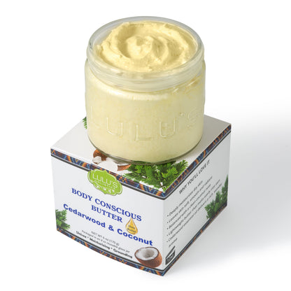 Manteca corporal de cedro y coco para una piel nutrida y sin irritaciones