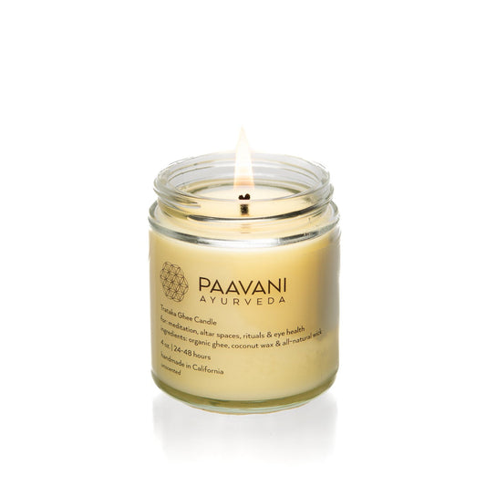 Bougie au Ghee Trataka | Bougie de méditation ayurvédique pour la concentration et la santé oculaire
