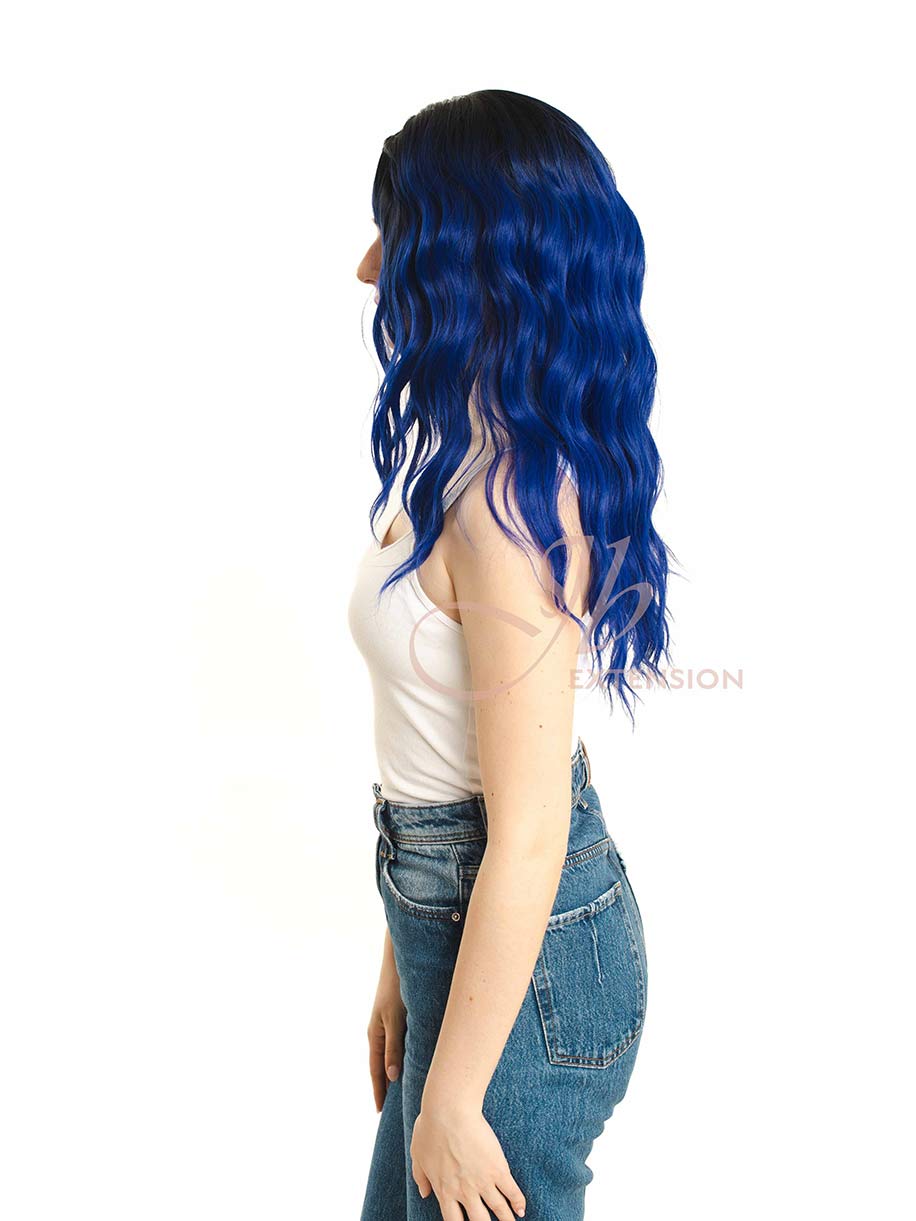 JBEXTENION 24 Inches Ombre Blue Body Wave Frontlace Glueless Wig LENA