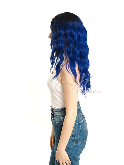 JBEXTENION 24 Inches Ombre Blue Body Wave Frontlace Glueless Wig LENA