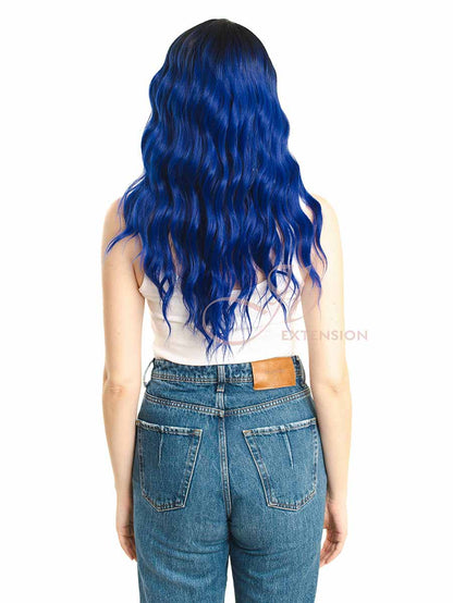 JBEXTENION 24 Inches Ombre Blue Body Wave Frontlace Glueless Wig LENA