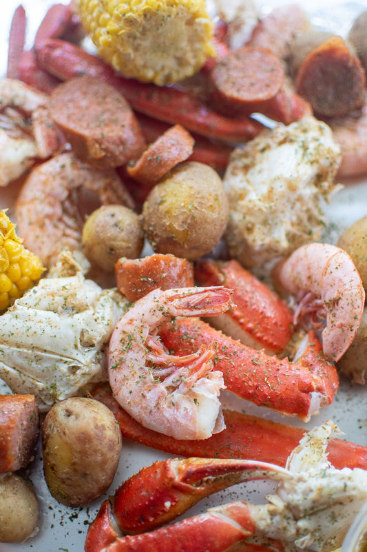 Kit de fruits de mer bouillis pour 2 personnes (crabe et crevettes) [50 % de réduction]