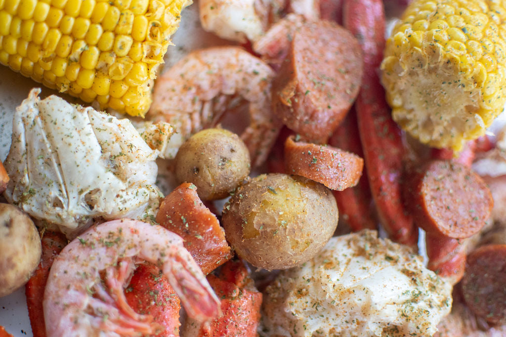 Kit de fruits de mer bouillis pour 2 personnes (crabe et crevettes) [50 % de réduction]