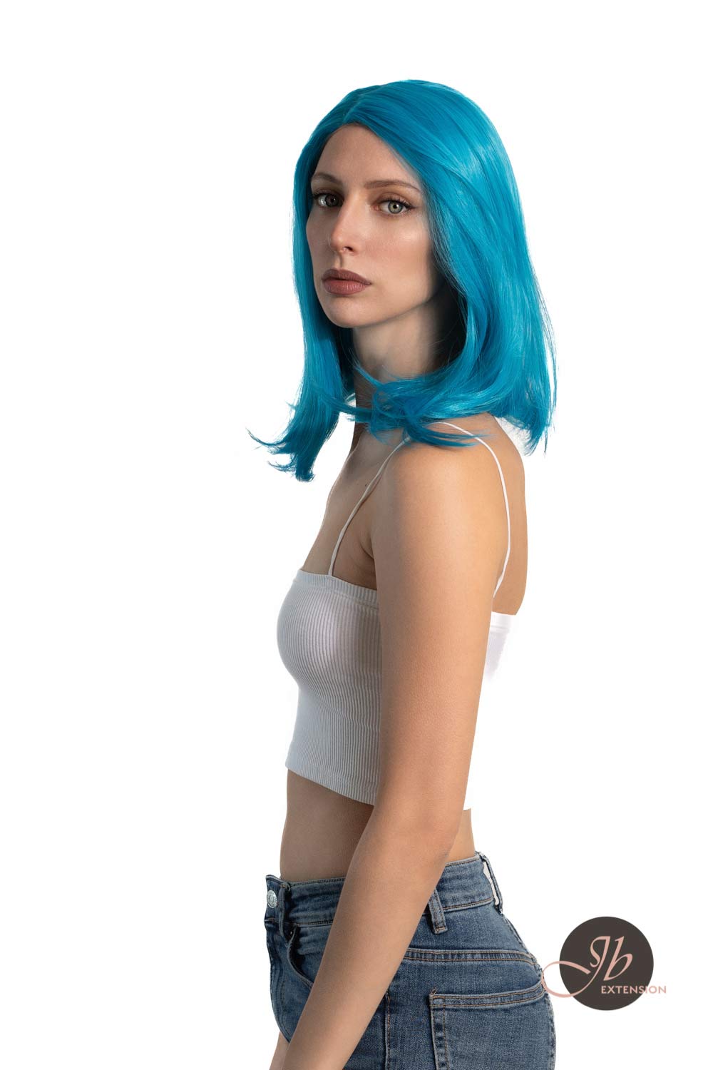 JBEXTENSION 15 Inches Blue Straight Side Part Frontlace Wig HEATHER