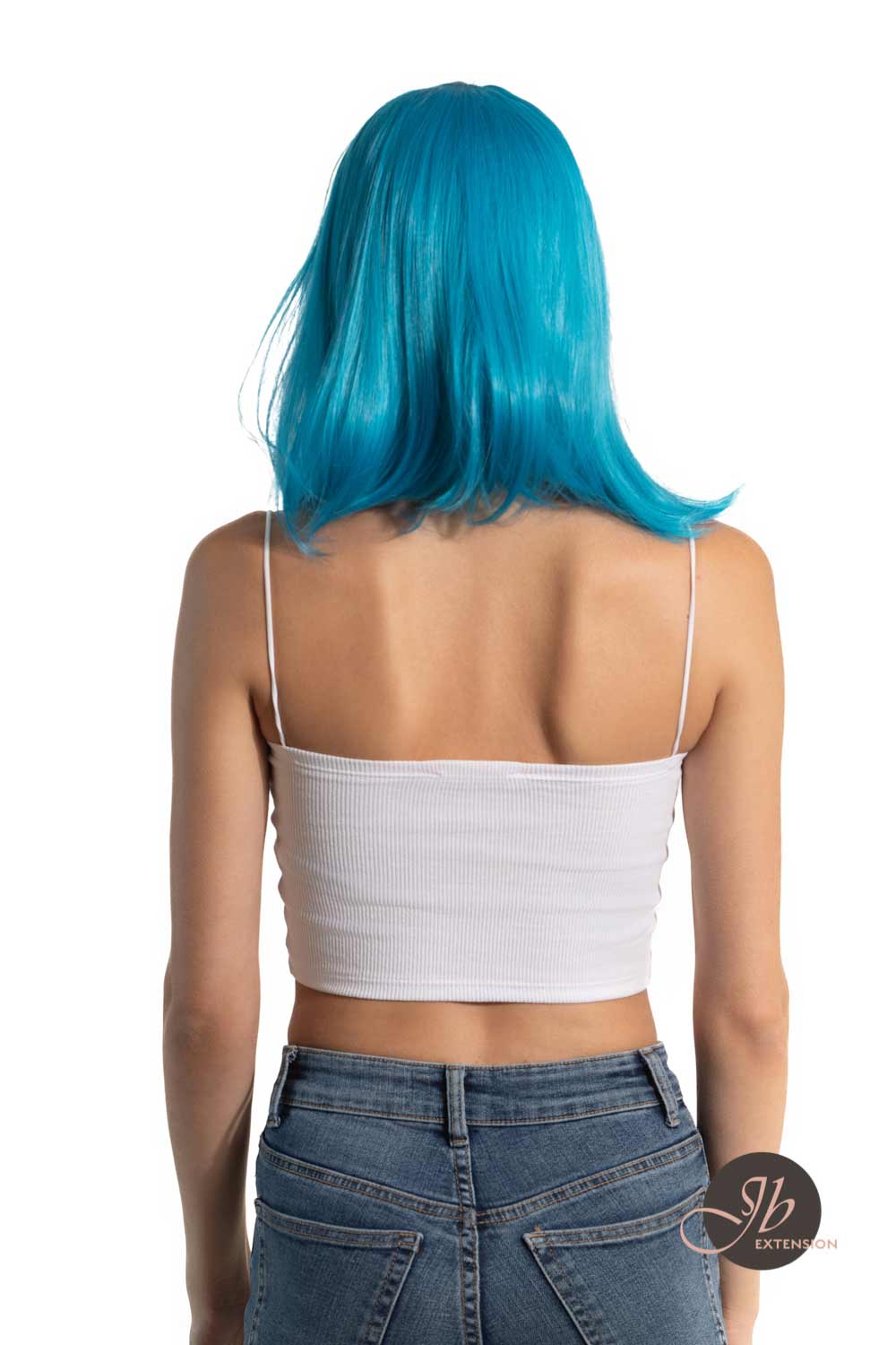JBEXTENSION 15 Inches Blue Straight Side Part Frontlace Wig HEATHER