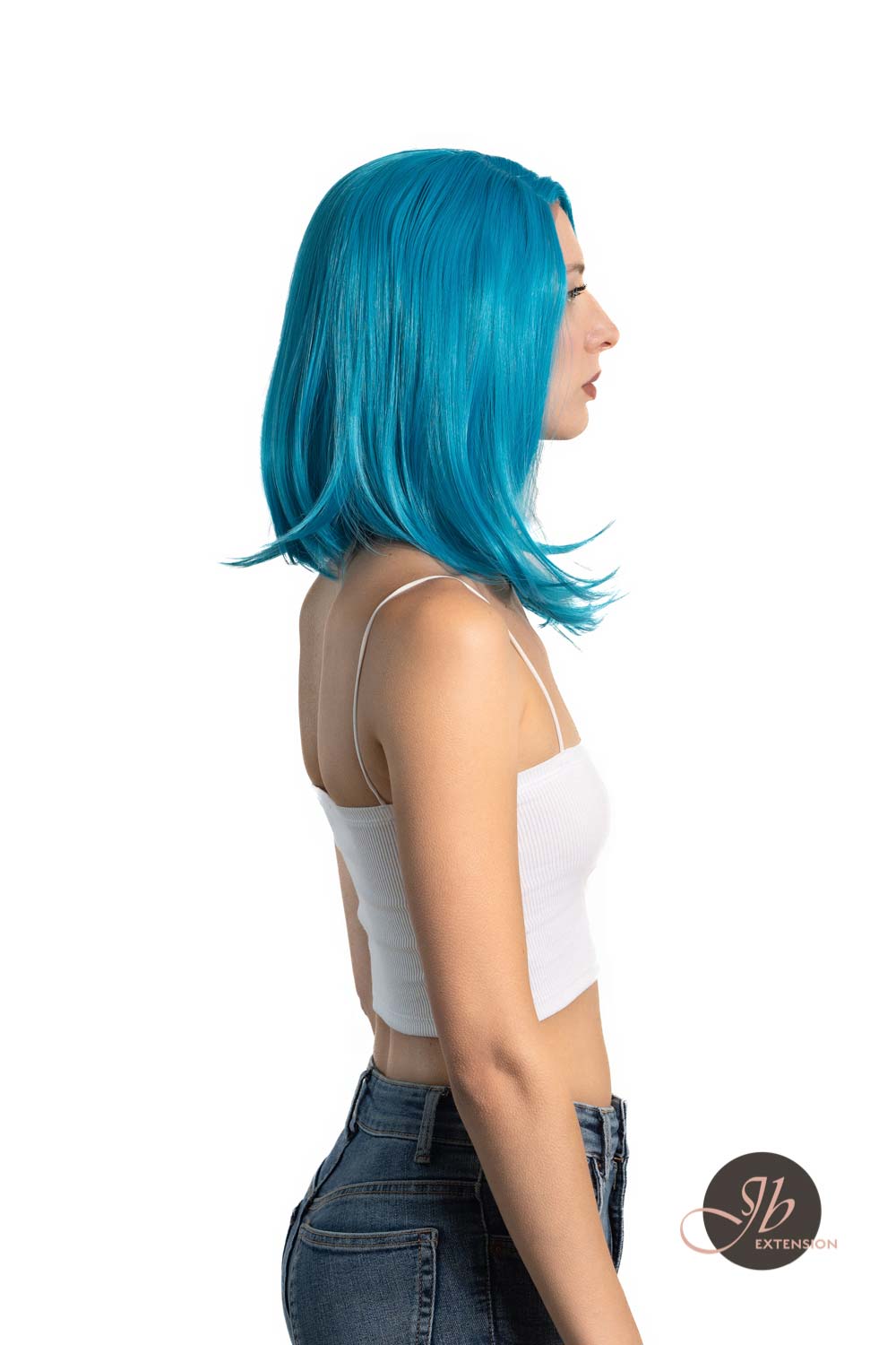 JBEXTENSION 15 Inches Blue Straight Side Part Frontlace Wig HEATHER