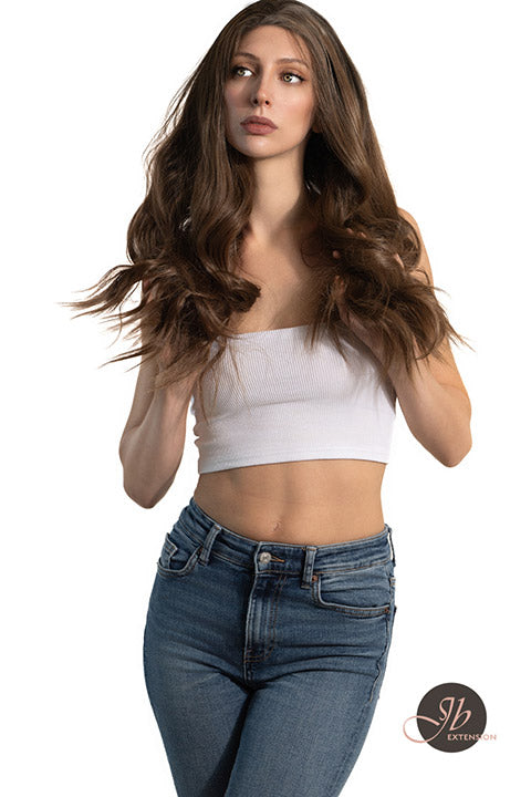 JBEXTENSION 26 Inches Ombre Brown Wave Lace Front Wig.Pre Plucked 6*14 HD Transparent Lace Frontal Glueless Wig MASHA