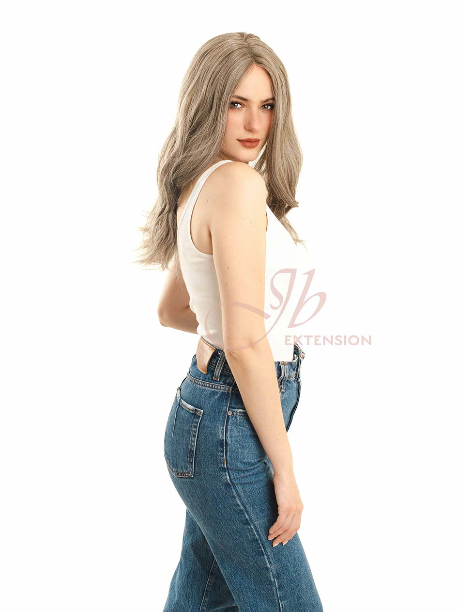 JBEXTENSION 22 Inches Grey Wave Frontlace Women Glueless Wig CRYSTAL