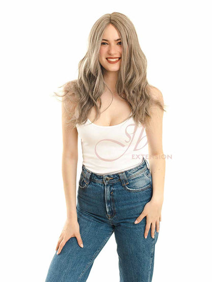 JBEXTENSION 22 Inches Grey Wave Frontlace Women Glueless Wig CRYSTAL