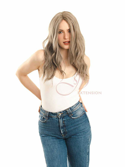 JBEXTENSION 22 Inches Grey Wave Frontlace Women Glueless Wig CRYSTAL