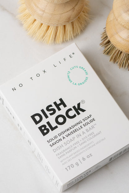 DISH BLOCK® solid dish soap - 6 oz (170g) bar - No Tox Life®