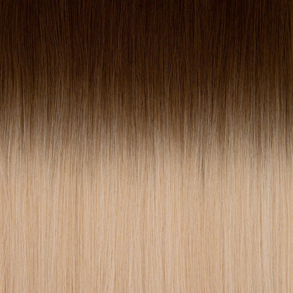 27" Straight Ponytail Clip-in Blonde Balayage