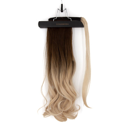 23" Ponytail Curly Clip-In BALAYAGE BLONDE