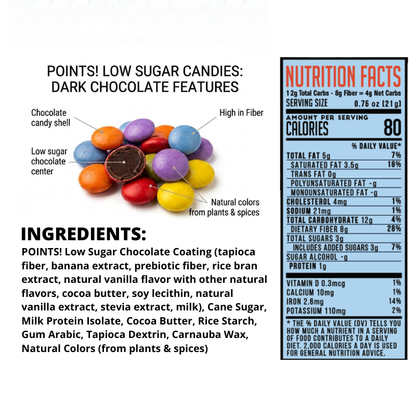 Low Glycemic Peanut + Dark Chocolate Candies
