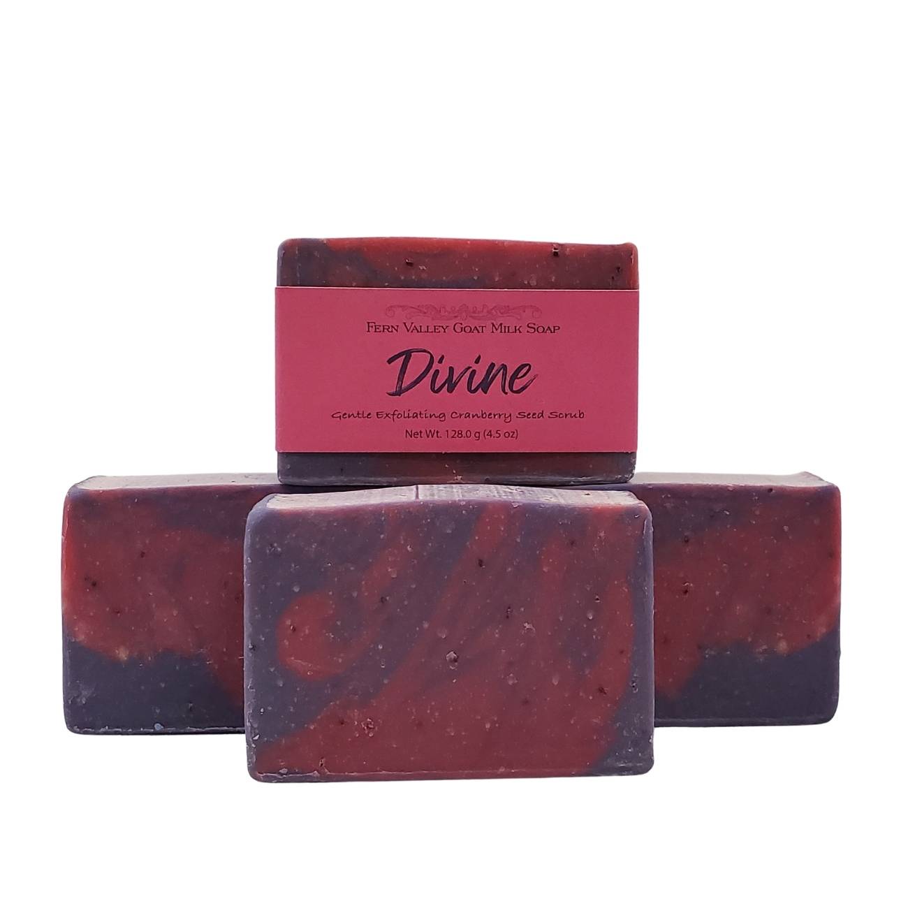 Jabón natural de leche de cabra | Exfoliante de semillas de arándano | Divine - Aroma floral almizclado