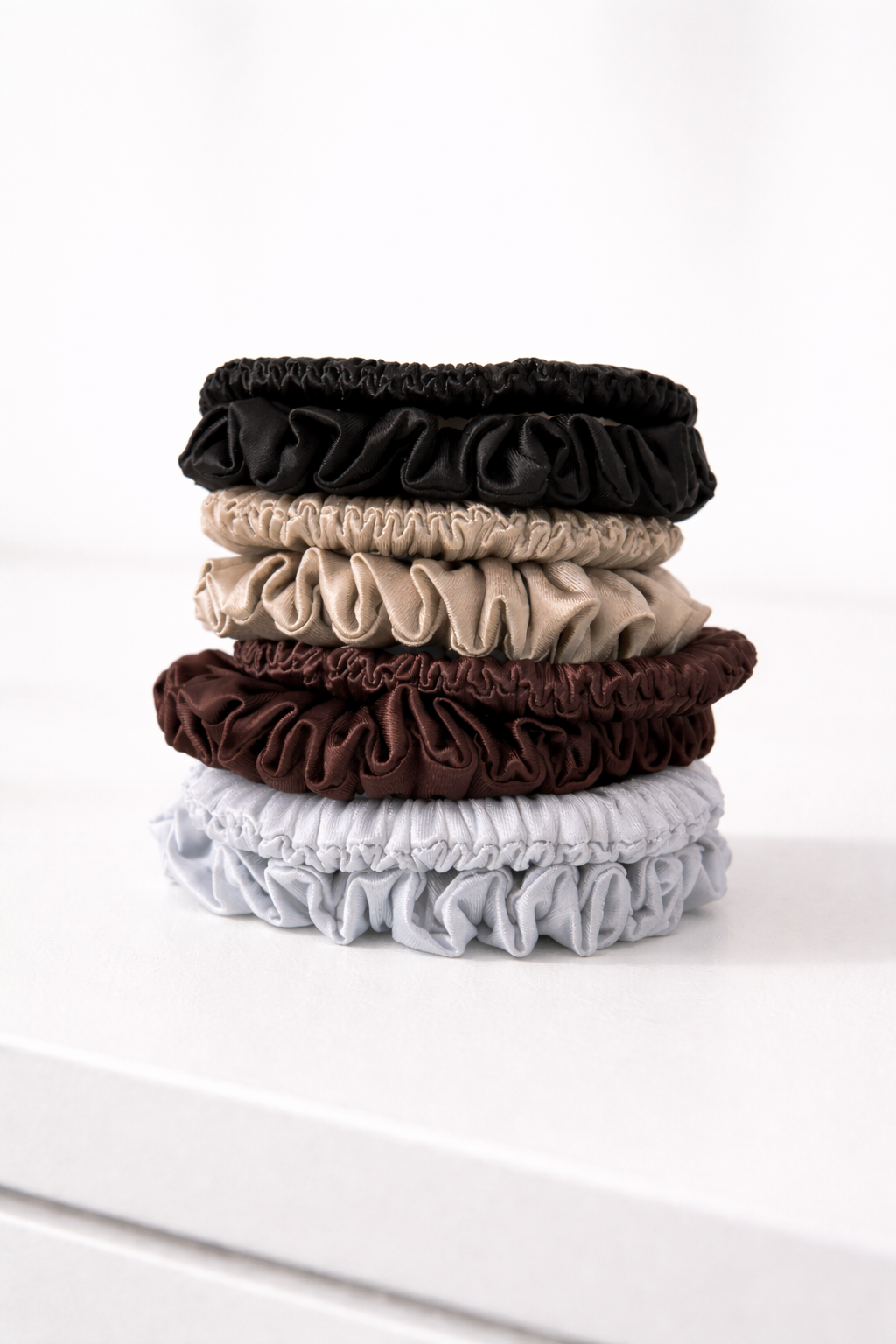 Soft Satin Ruffle Elastics - 2pc