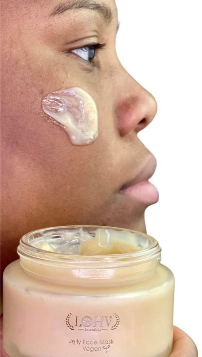 MASCARILLA FACIAL DE GELATINA REJUVENECEDORA 100% VEGANA PREMIUM Con Retinol + Cúrcuma + Aloe Vera + Ácido láctico + Hoja de Romero