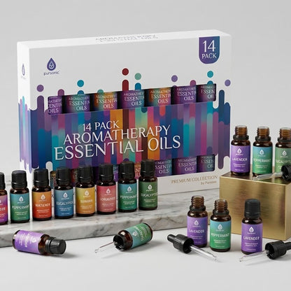 Coffret Cadeau de 14 Huiles Essentielles d'Aromathérapie