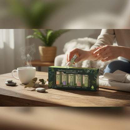 Aromatherapy Essential Oils Rollerballs (Bergamot, Lavender, Peppermint, Rosehip, Tea Tree)