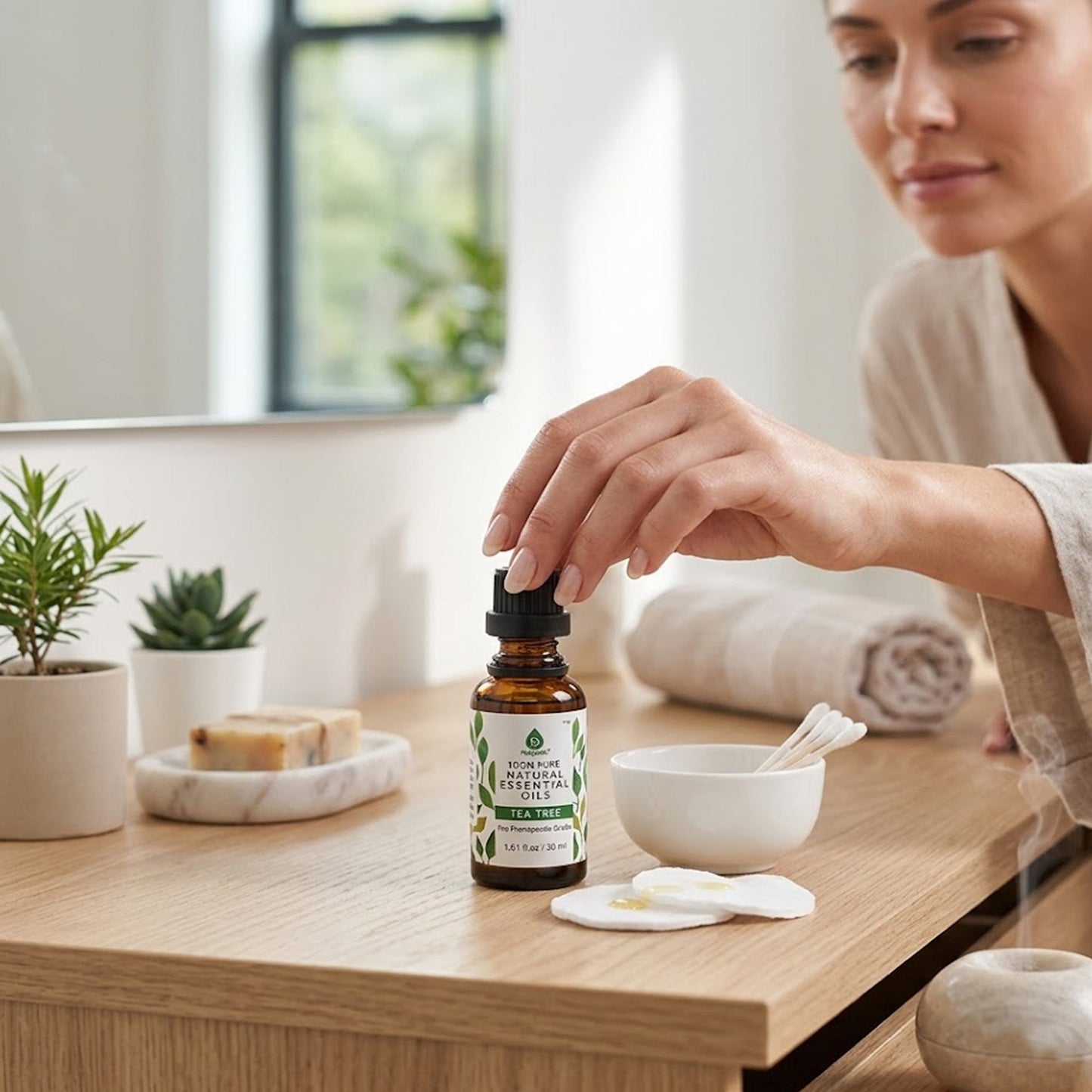 Aceites esenciales de árbol de té 100% puros y naturales