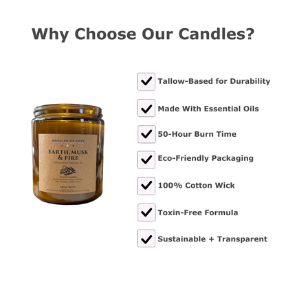 Vela de sebo de fuego y almizcle de tierra