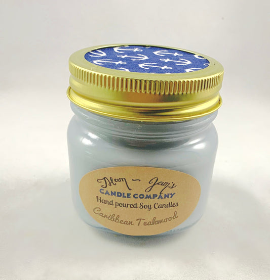 Caribbean Teakwood Soy Candle – Warm & Woodsy Scent | Mam Jam’s